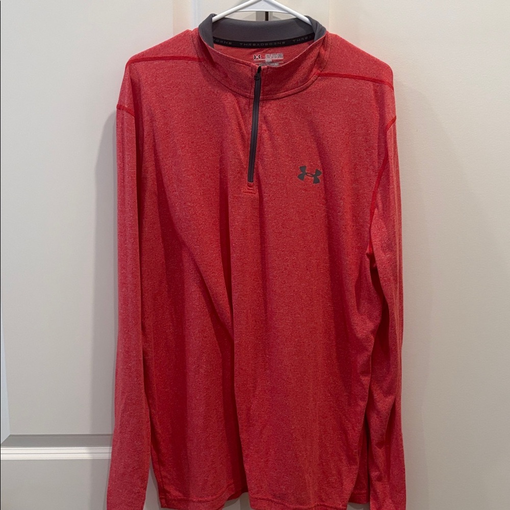 Under Armour Men's Red Quarter-Zip Long Sleeve Tee